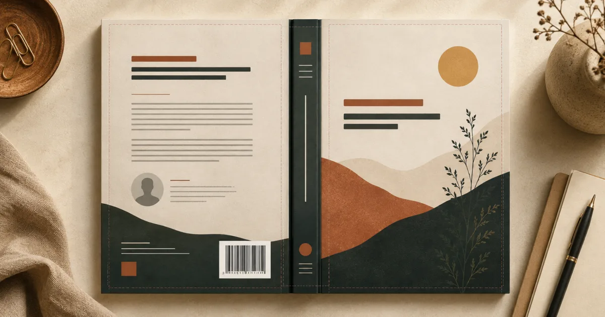 A full paperback cover layout showing an organized back-cover blurb, author bio, barcode area, spine, and coordinated front artwork.